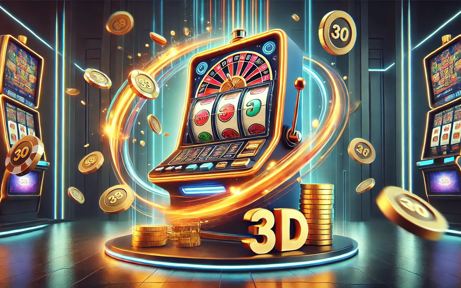 Layar slot dengan susunan reel lima gulungan dan simbol permainan
